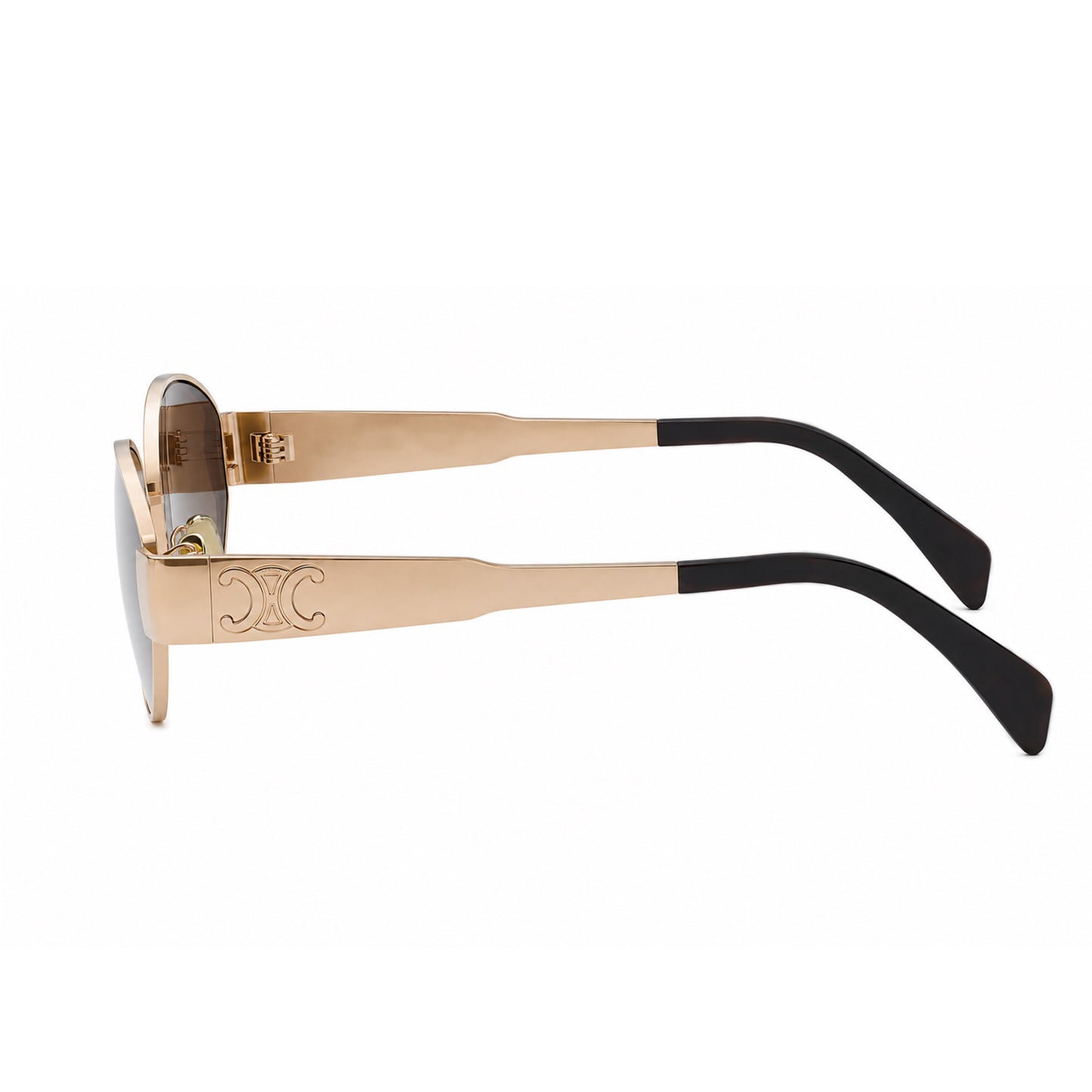 OVOIR - 6059 - Oval - Brown Golden - Metal frame - Sunglasses