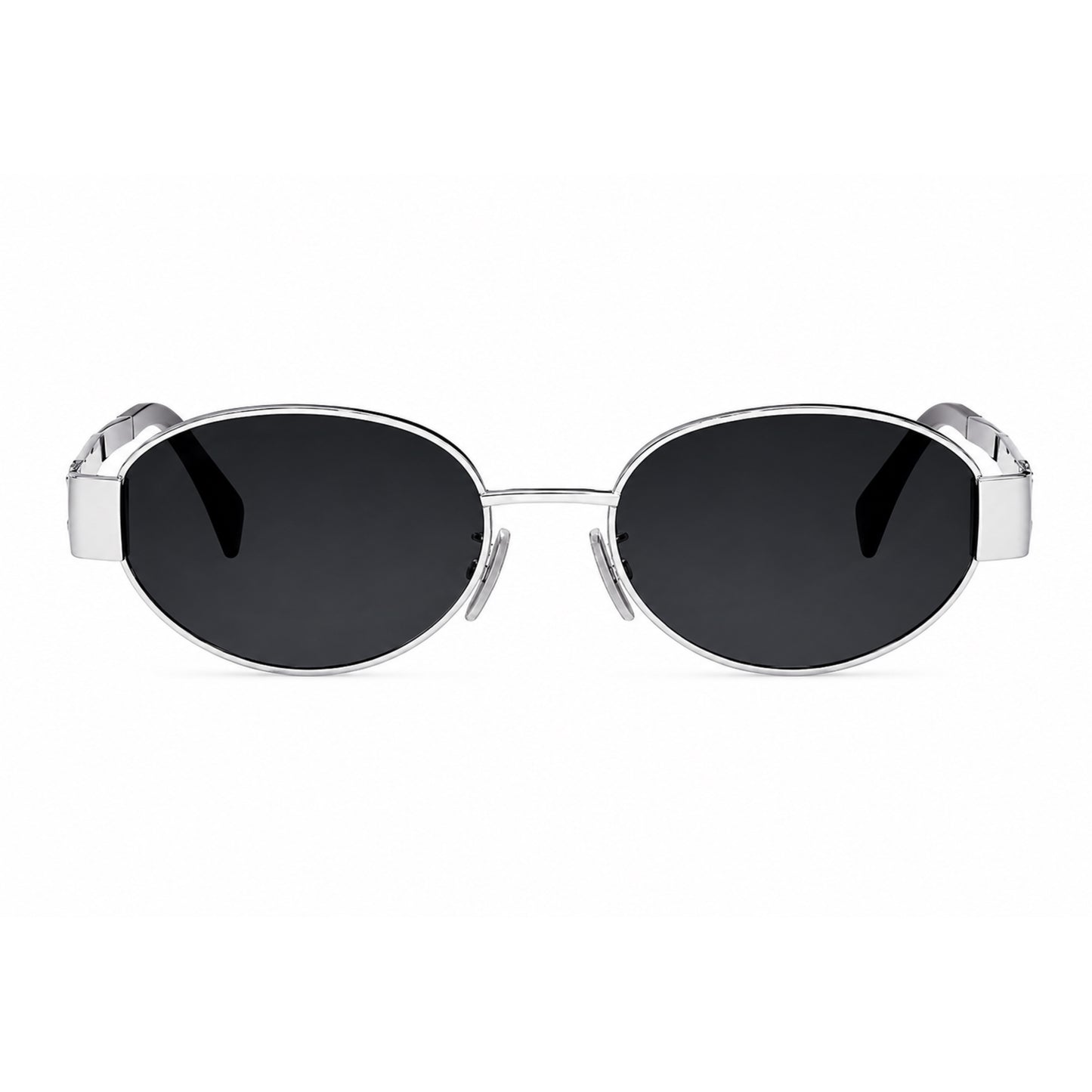 OVOIR - 6058 - Oval - Black Silver - Metal frame - Sunglasses