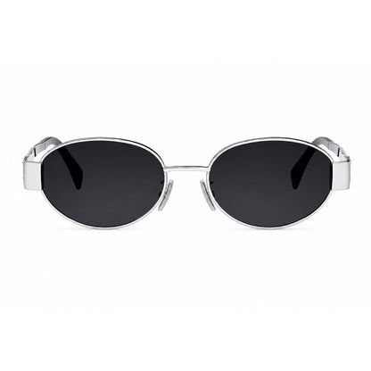 OVOIR - 6058 - Oval - Black Silver - Metal frame - Sunglasses