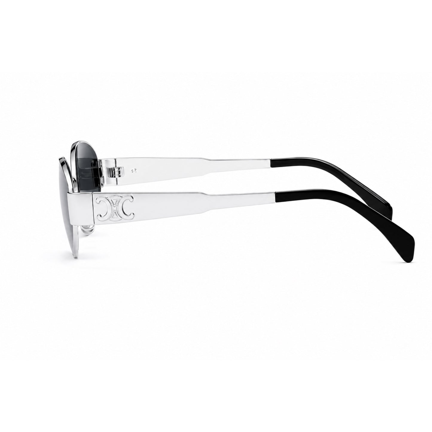 OVOIR - 6058 - Oval - Black Silver - Metal frame - Sunglasses