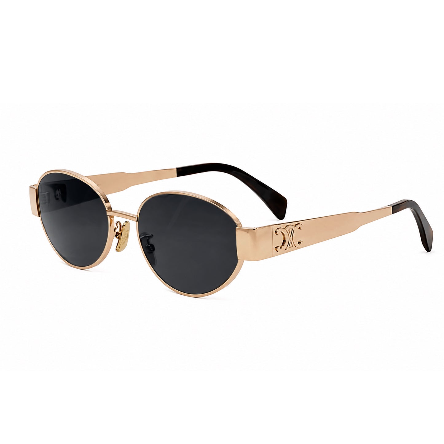 OVOIR - 6057 - Oval - Black Golden - Metal frame - Sunglasses