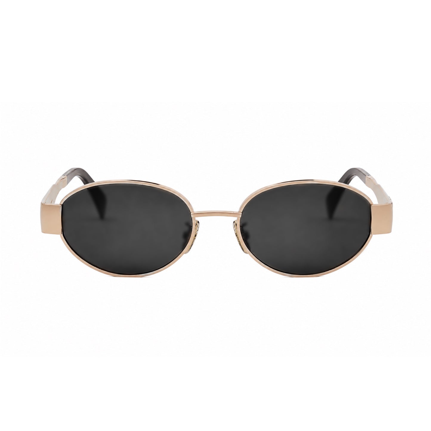 OVOIR - 6057 - Oval - Black Golden - Metal frame - Sunglasses