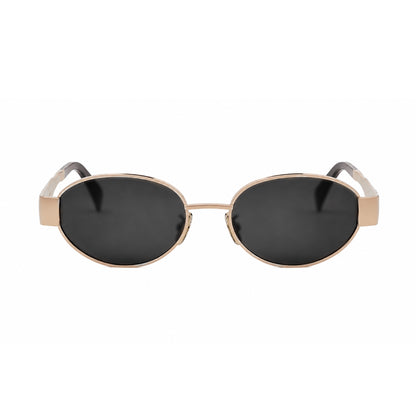 OVOIR - 6057 - Oval - Black Golden - Metal frame - Sunglasses