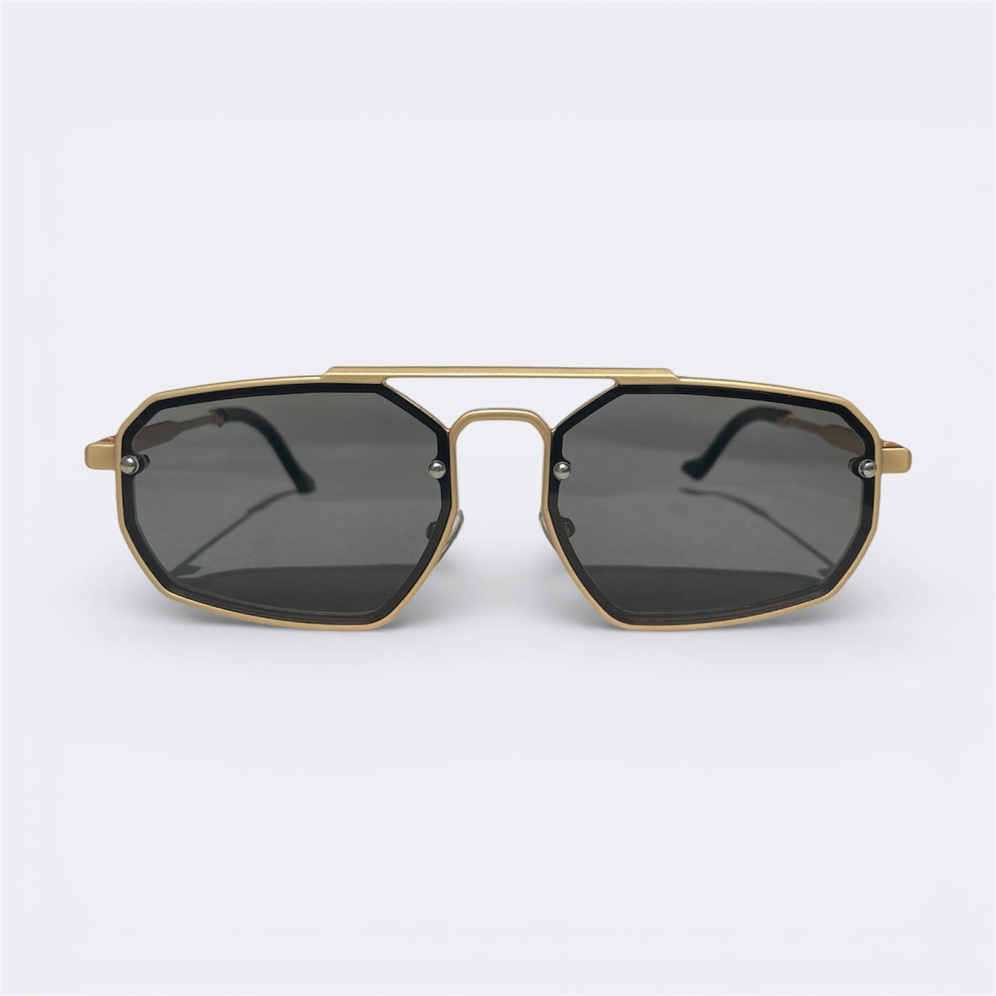 Monarch - 2521 - Golden Black - Octagon - Metal - sunglasses