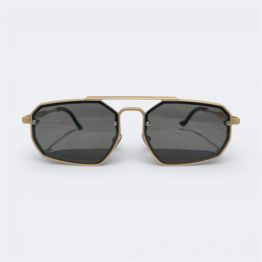 Monarch - 2521 - Golden Black - Octagon - Metal - sunglasses