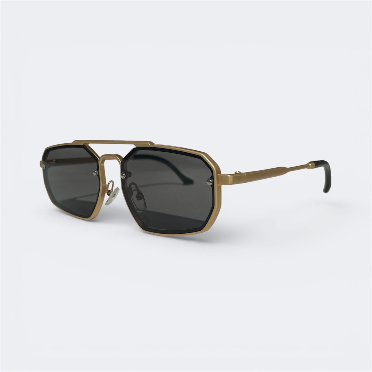 Monarch - 2521 - Golden Black - Octagon - Metal - sunglasses