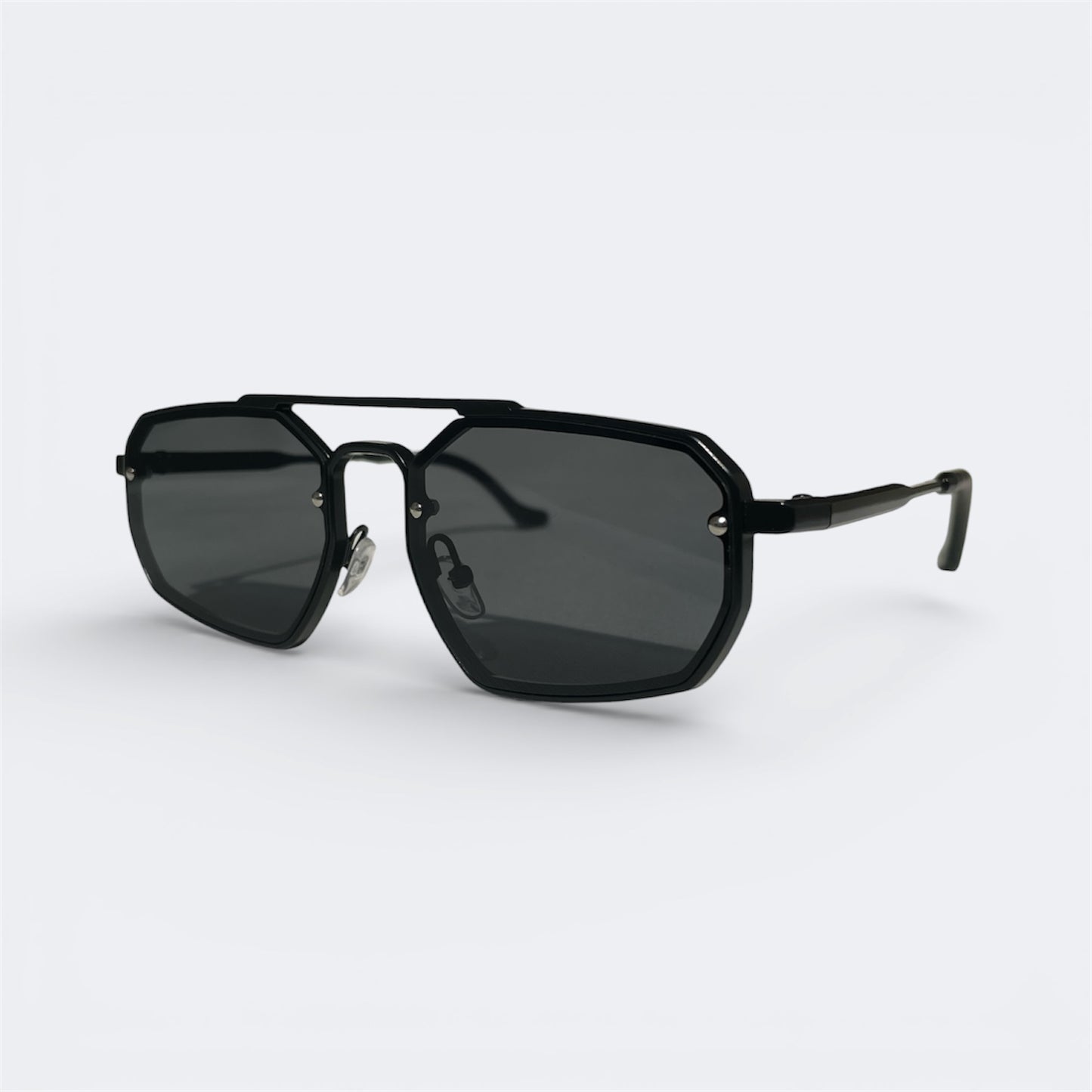 Monarch - 2520 - Black - Octagon - Metal - sunglasses