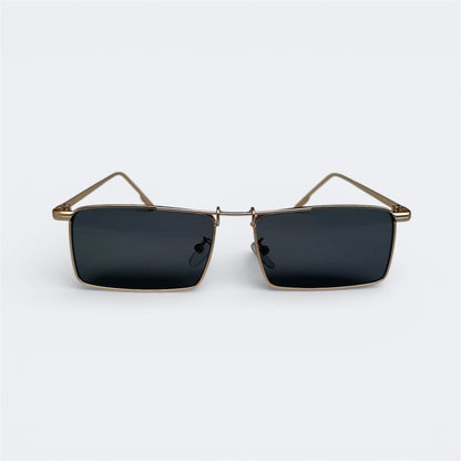 2522 - Golden Black - Rectangle - Metal - sunglasses