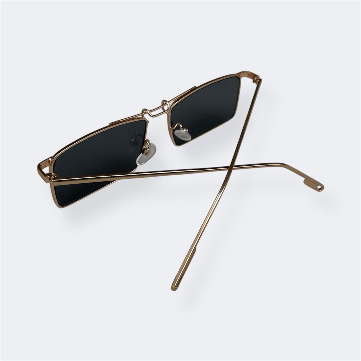 2522 - Golden Black - Rectangle - Metal - sunglasses