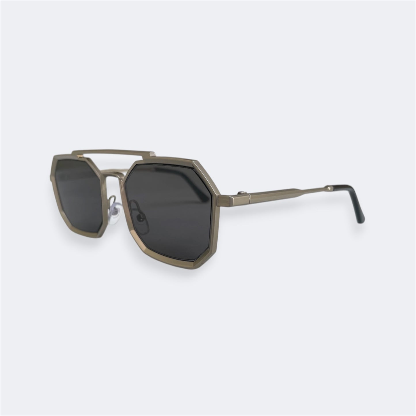 6829 - Silver - Octagon - Metal - sunglasses