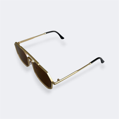 6830 - Golden - Octagon - Metal - sunglasses