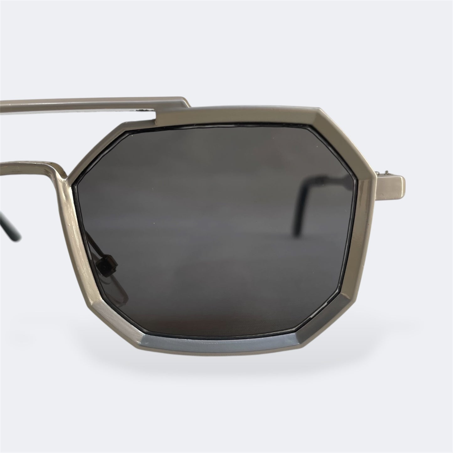 6829 - Silver - Octagon - Metal - sunglasses
