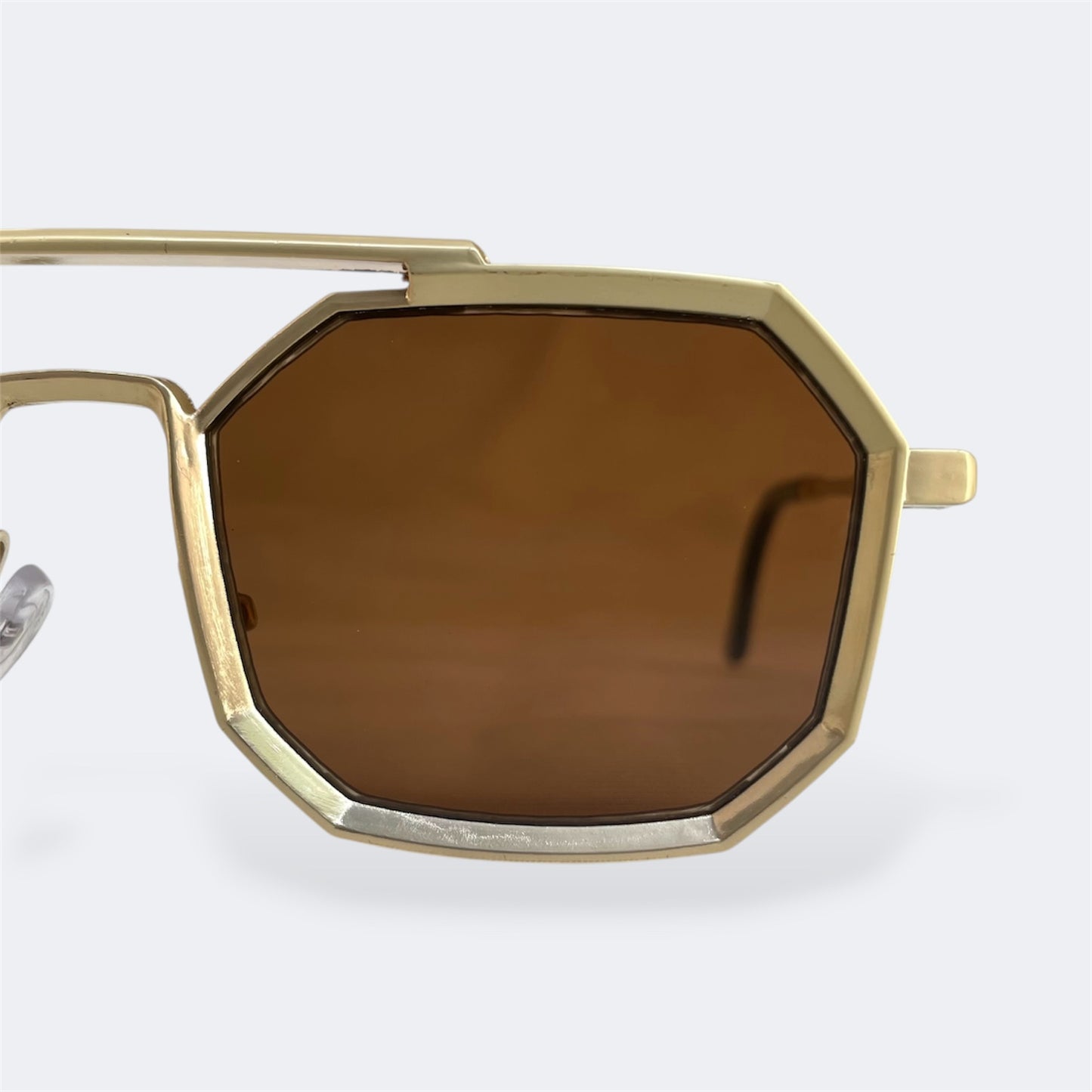 6830 - Golden - Octagon - Metal - sunglasses
