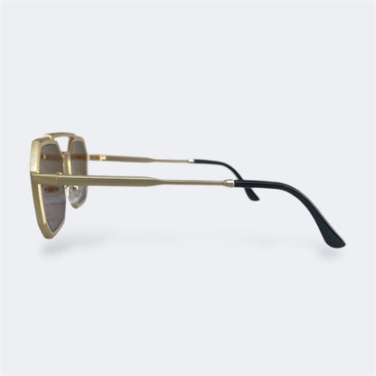 6830 - Golden - Octagon - Metal - sunglasses