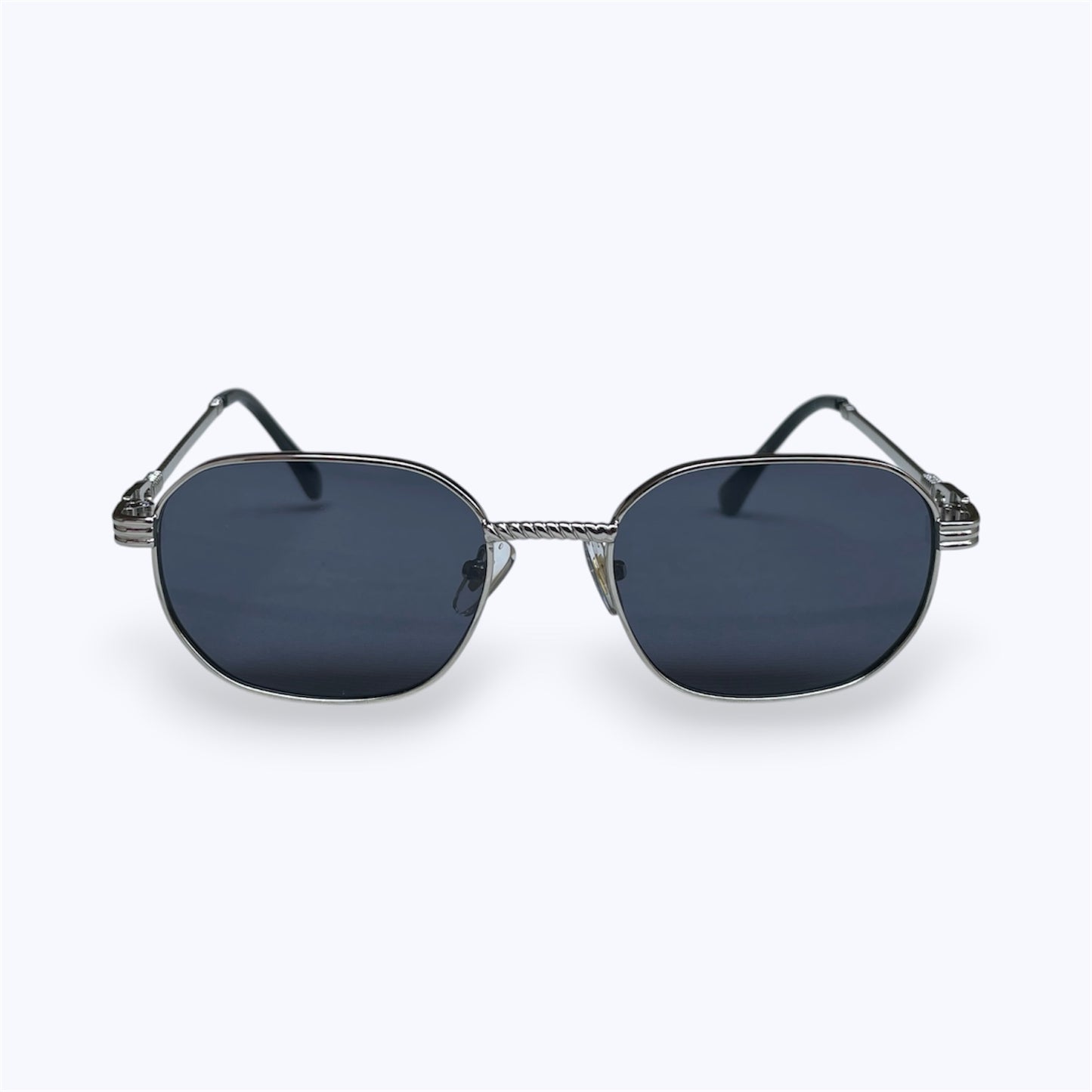 6836 - Silver - Hexagon - Metal - sunglasses