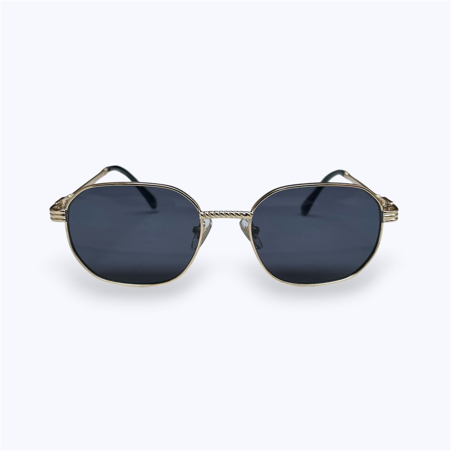 6837 - Golden Black - Hexagon - Metal - sunglasses