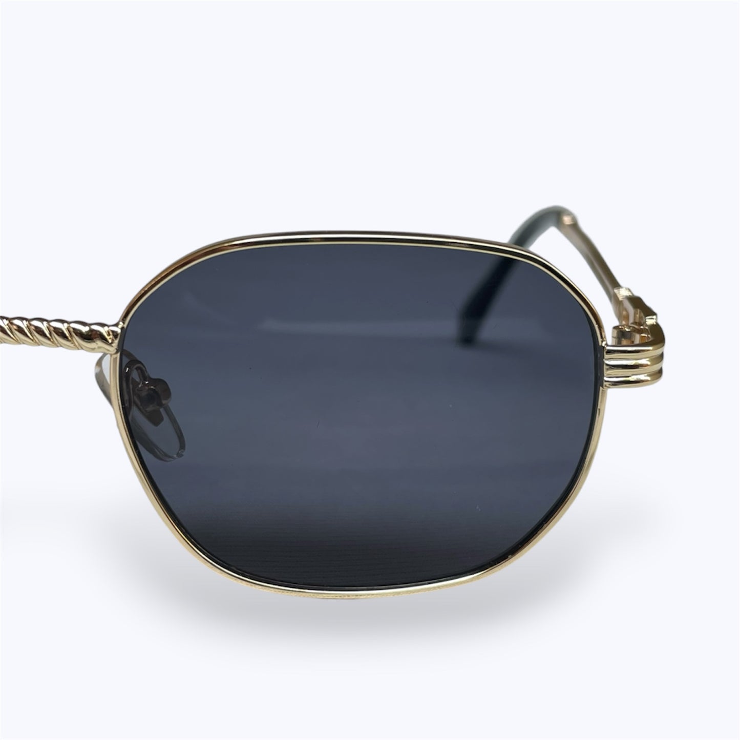 6837 - Golden Black - Hexagon - Metal - sunglasses