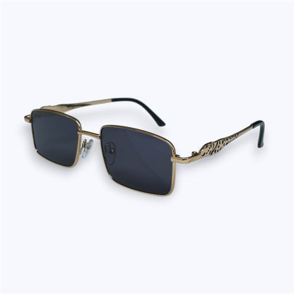 6834 - Golden Black - Rectangle - Metal - sunglasses