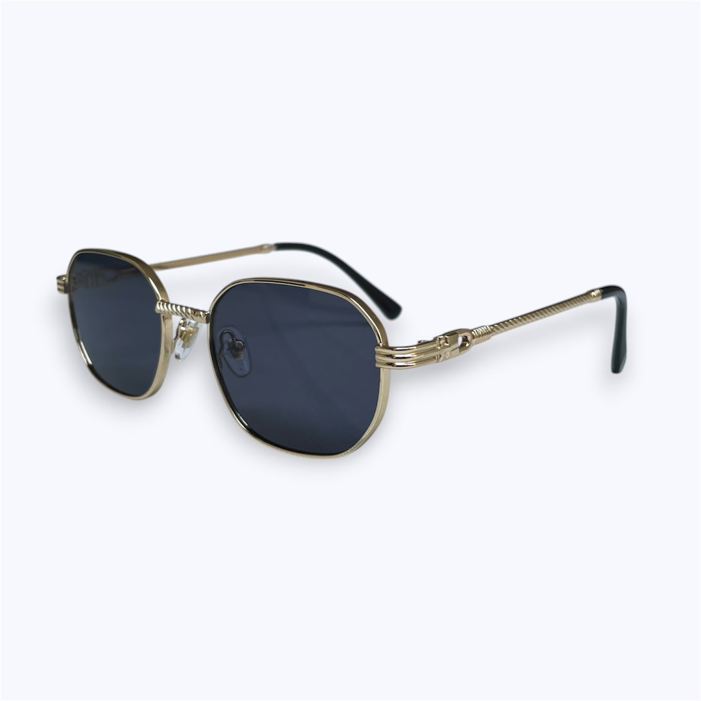 6837 - Golden Black - Hexagon - Metal - sunglasses