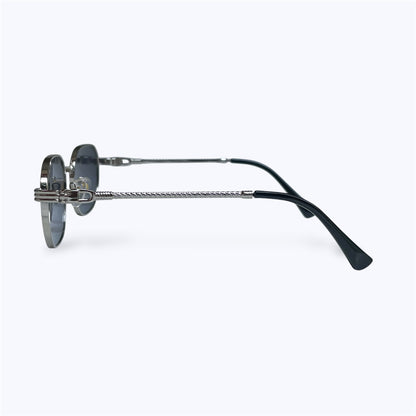 6836 - Silver - Hexagon - Metal - sunglasses